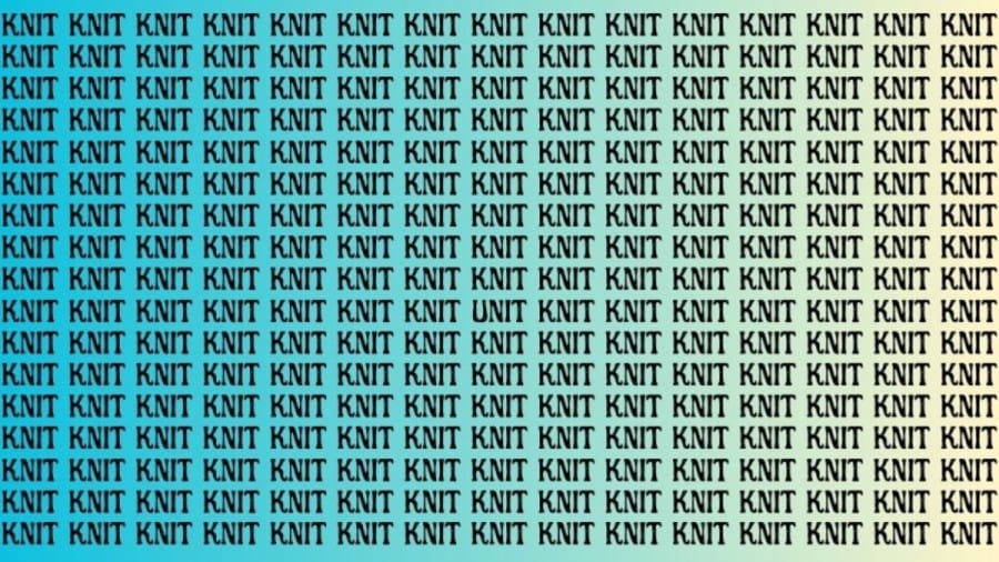 Optical Illusion: Can you find the Word Unit among Knit in 8 Seconds?