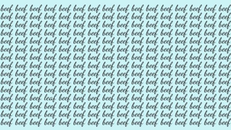 Optical Illusion Brain Test: If you have Sharp Eyes find the Word Leaf among Beef in 20 Secs