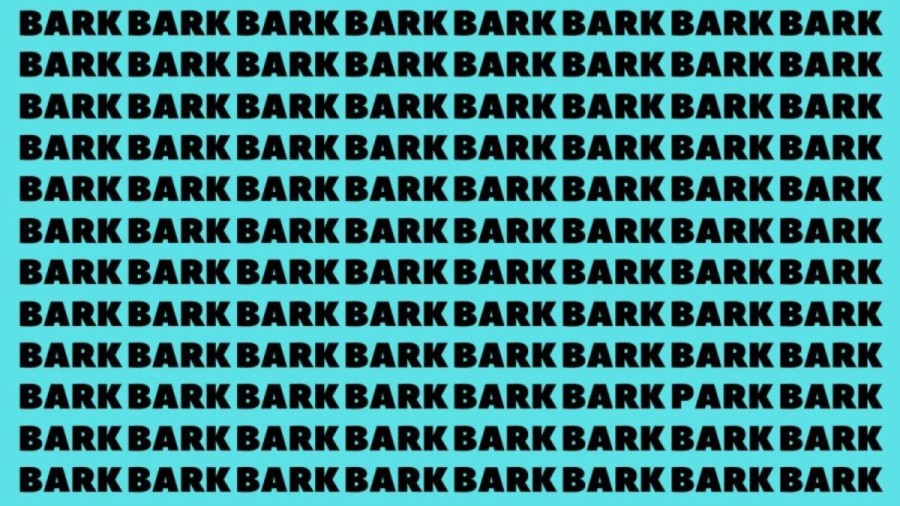 Optical Illusion Brain Test: If you have Sharp Eyes find the Word Park among Bark in 20 Secs