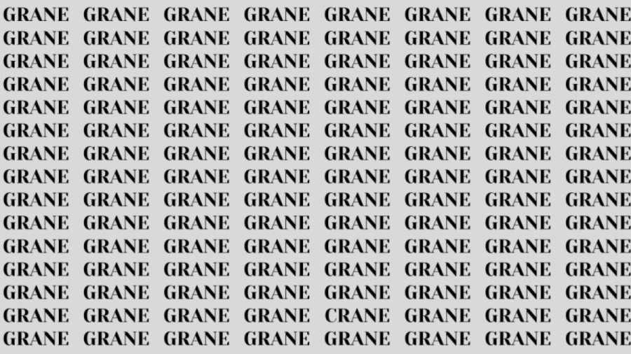 Brain Teaser: If you have Eagle Eyes Find the Word Crane in 13 Secs