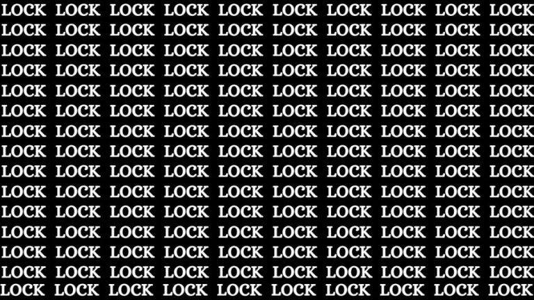 Brain Teaser: If you have Hawk Eyes Find the word Look among Lock in 15 Secs