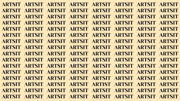 Brain Test: If you have Eagle Eyes Find the word Artist in 15 Secs