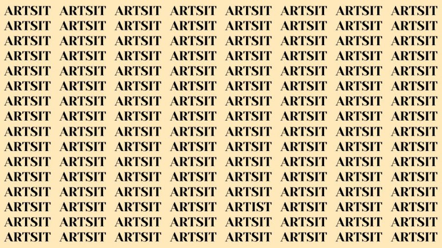 Brain Test: If you have Eagle Eyes Find the word Artist in 15 Secs