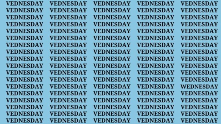 Brain Teaser: If you have Hawk Eyes Find the word Wednesday In 15 Secs