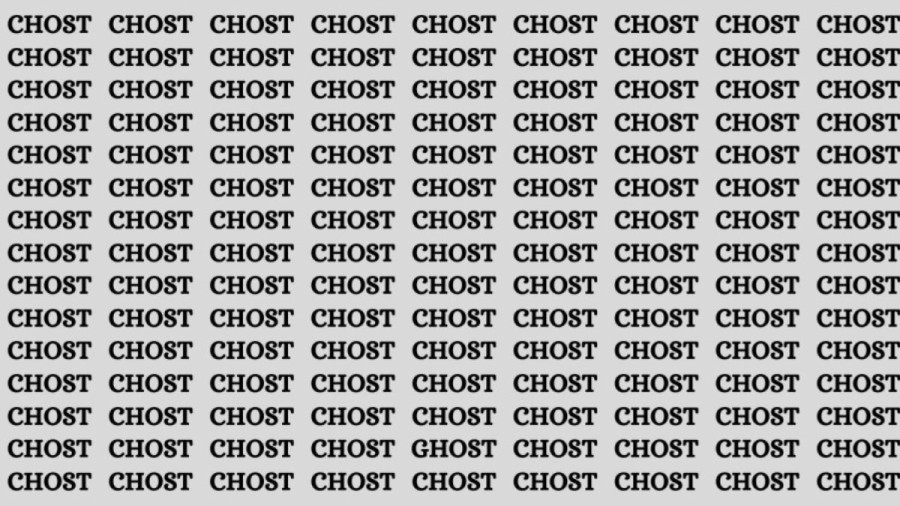 Brain Test: If you have Hawk Eyes Find the word Ghost in 18 Secs