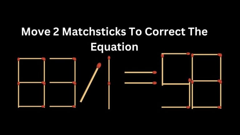 Brain Teaser Matchstick Puzzle: Move 2 Matchsticks To Correct The Equation 83/1=58