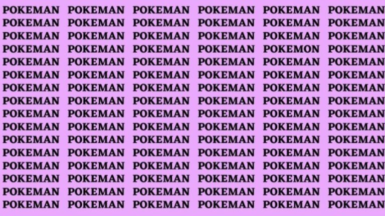 Brain Test: If you have Eagle Eyes find the word Pokemon in 15 secs