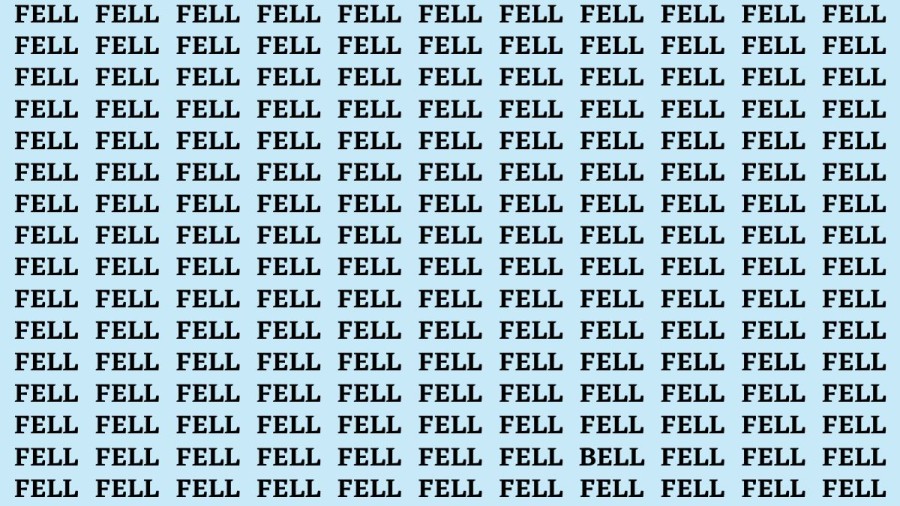 Optical Illusion Eye Test: If you have Hawk Eyes find the word Bell among Fell in 12 Secs