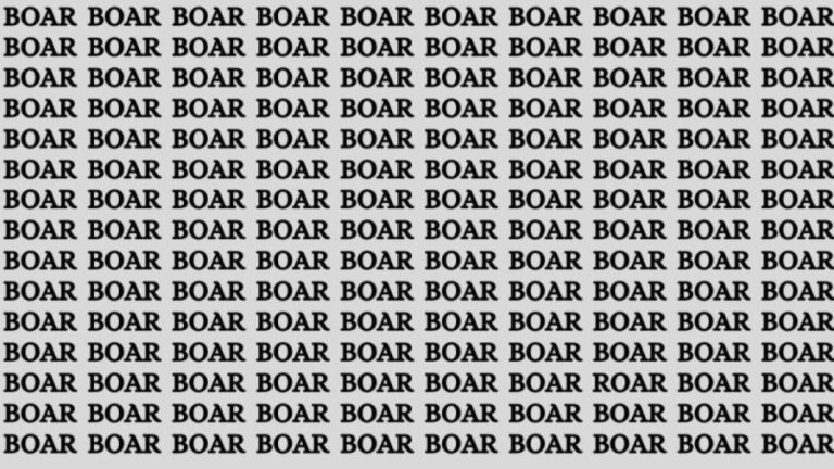 Brain Teaser: If You Have Sharp Eyes Find The Word Roar among Boar in 20 Secs