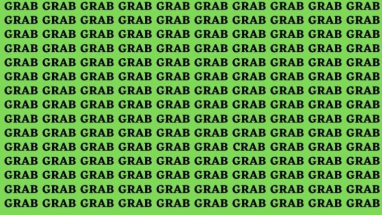 Brain Teaser: If You Have Eagle Eyes Find The Word Crab Among Grab In 15 Secs