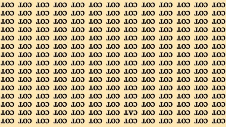 Brain Teaser: If You Have Sharp Eyes Find The Word Cat among Cot in 15 Secs