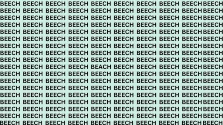 Optical Illusion Eye Test: If You Have Hawk Eyes Find The Word Beach Among Beech In 15 Secs