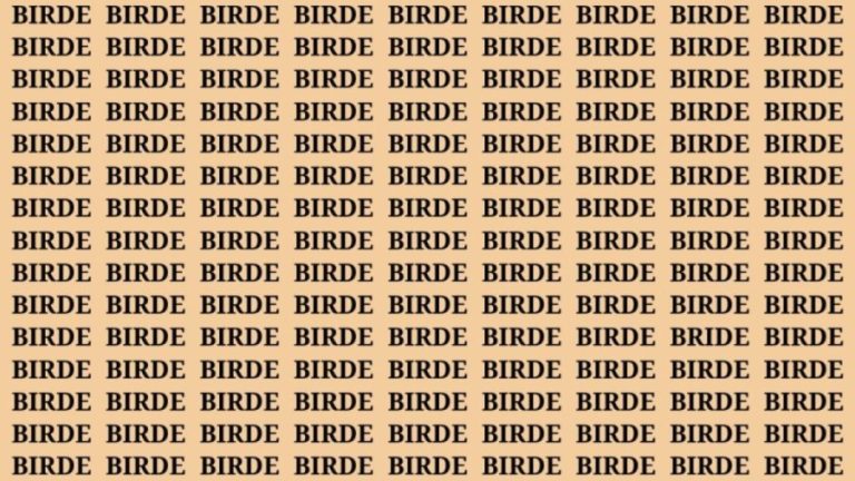 Brain Teaser: If You Have Eagle Eyes Find the Word Bride in 15 Secs