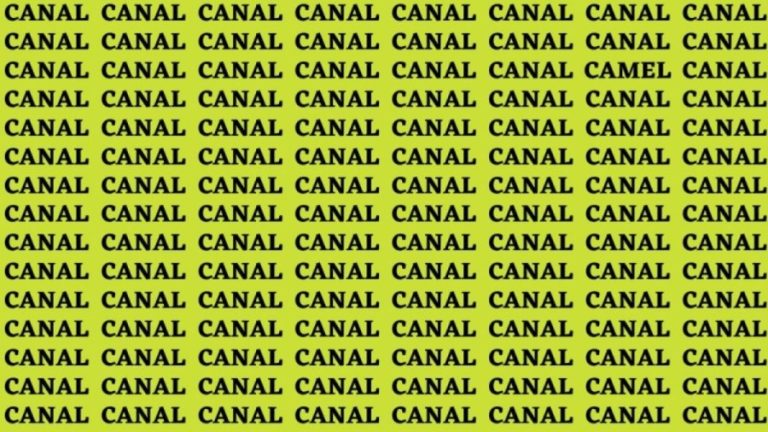 Brain Teaser: If You Have Sharp Eyes Find The Word Camel Among Canal in 20 Secs