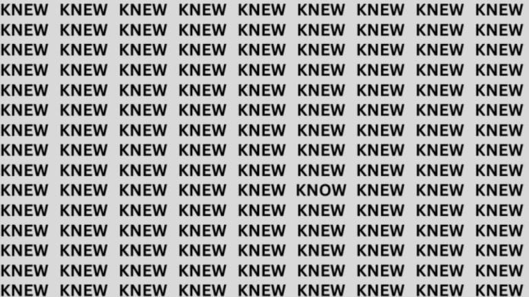 Brain Test: If You Have Eagle Eyes Find The Word Know Among Knew In 13 Secs