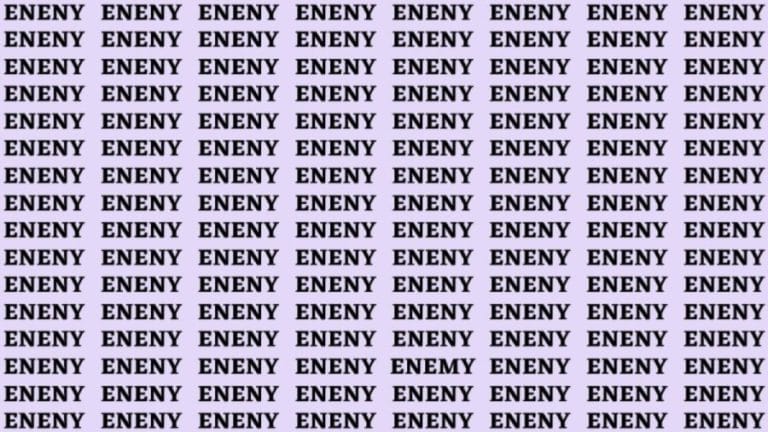 Brain Teaser: If You Have Eagle Eyes Find The Word Enemy In 15 Secs