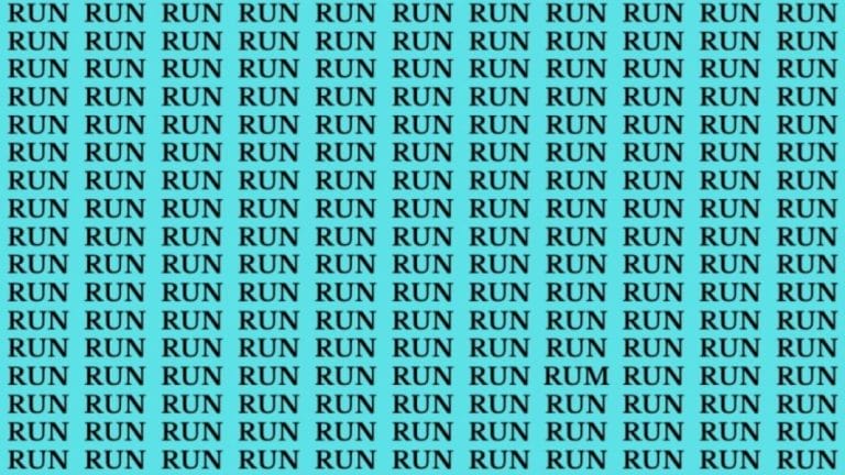 Brain Teaser: If You Have Hawk Eyes Find The Word Rum Among Run In 15 Secs