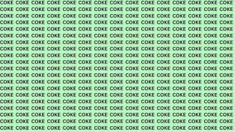 Brain Test: If You Have Eagle Eyes Find The Word Core Among Coke In 15 Secs