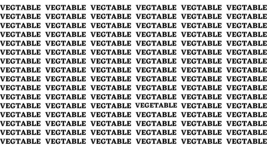 Brain Teaser: If You Have Hawk Eyes Find The Word Vegetable Among Vegtable In 15 Secs