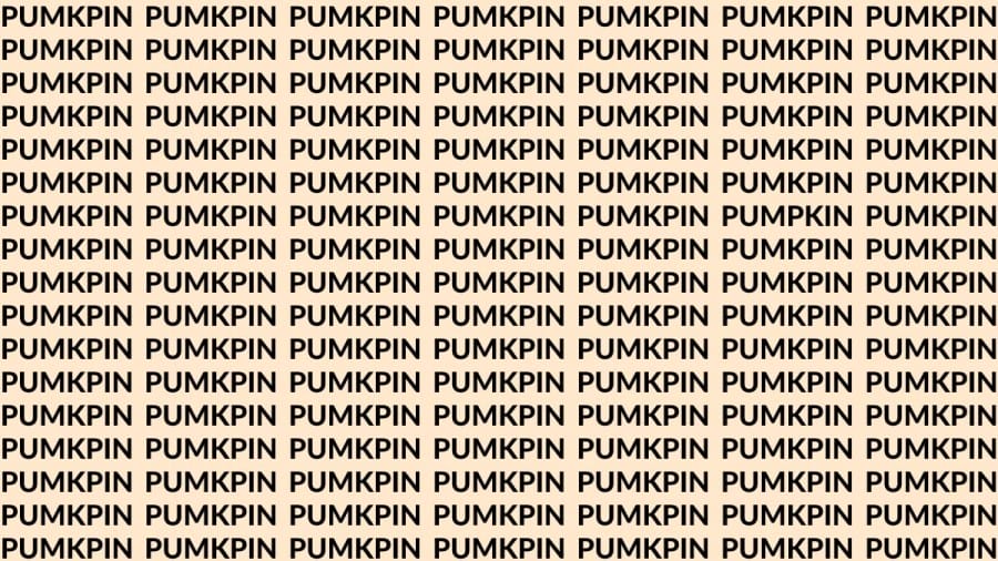 Brain Teaser: If You Have Eagle Eyes Find The Word Pumpkin In 15 Secs