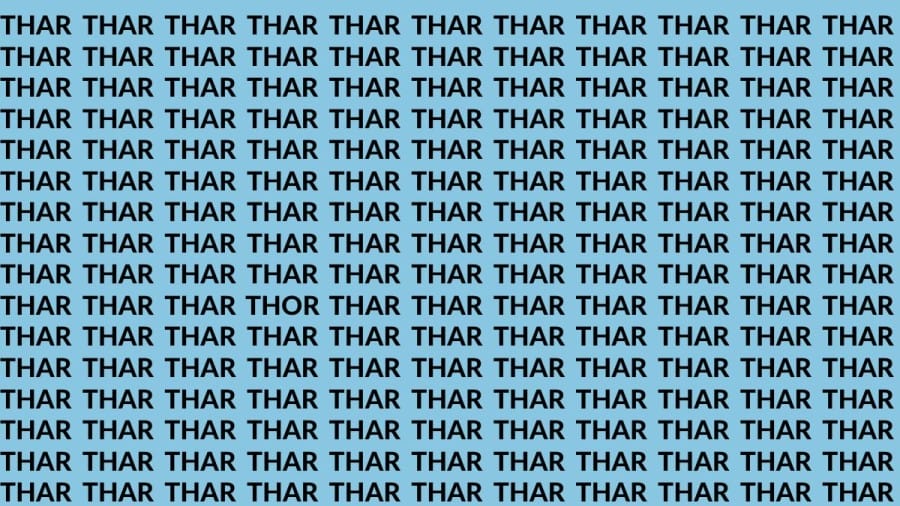 Brain Test: If You Have Hawk Eyes Find The Word Thor In 18 Secs