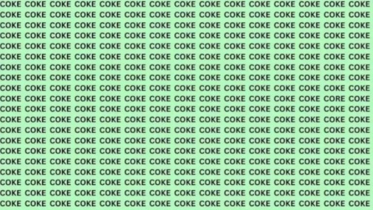 Optical Illusion: If You Have Hawk Eyes Find The Word Core Among Coke In 15 Secs