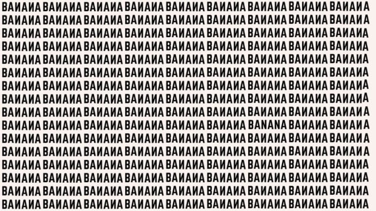 Brain Teaser: If You Have Sharp Eyes Find The Word Banana In 20 Secs