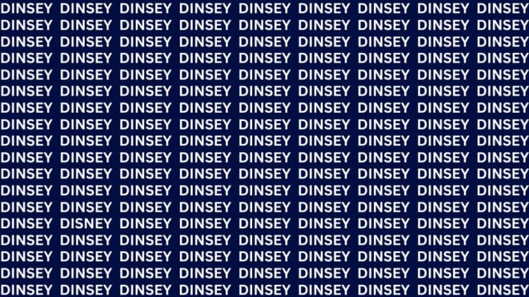 Brain Teaser: If You Have Sharp Eyes Find The Word Disney In 20 Secs