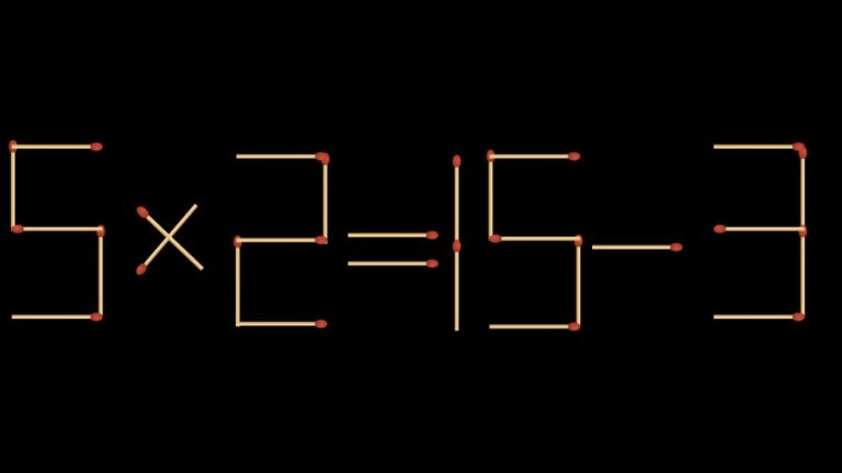 Brain Teaser: 5x2=15-3 Fix the equation by moving 1 stick