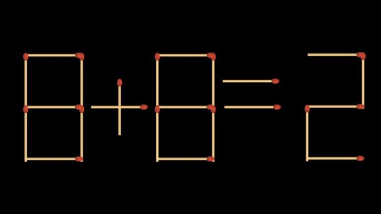 Brain Teaser: 8+8=2 Fix the equation by removing 1 stick