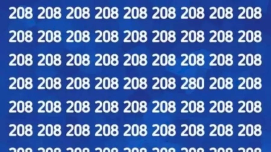 Brain Teaser: Can You Find The Number 280 among the 208 in 10 Seconds?