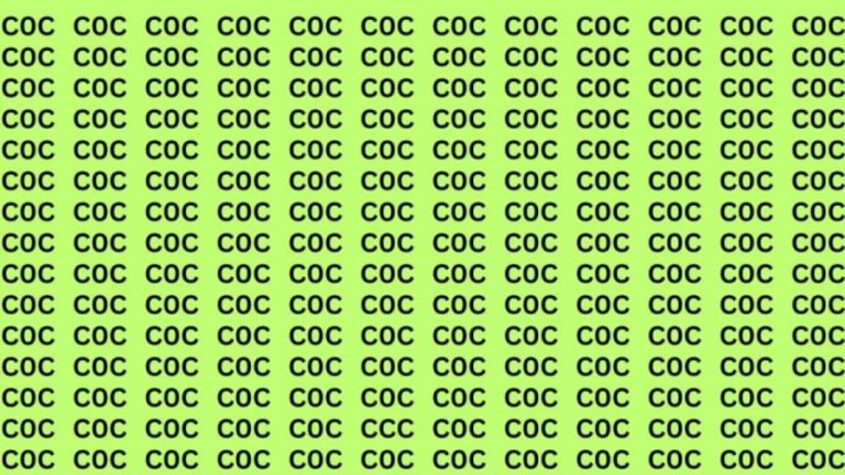 Brain Teaser Eye Test : If you have Sharp Eyes find the CCC among C0C in 10 seconds?