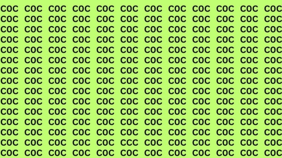 Brain Teaser Eye Test : If you have Sharp Eyes find the CCC among C0C in 10 seconds?