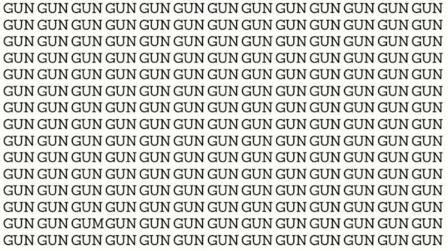 Brain Teaser: If You Have Eagle Eyes Find Gum Among Gun In 20 Secs