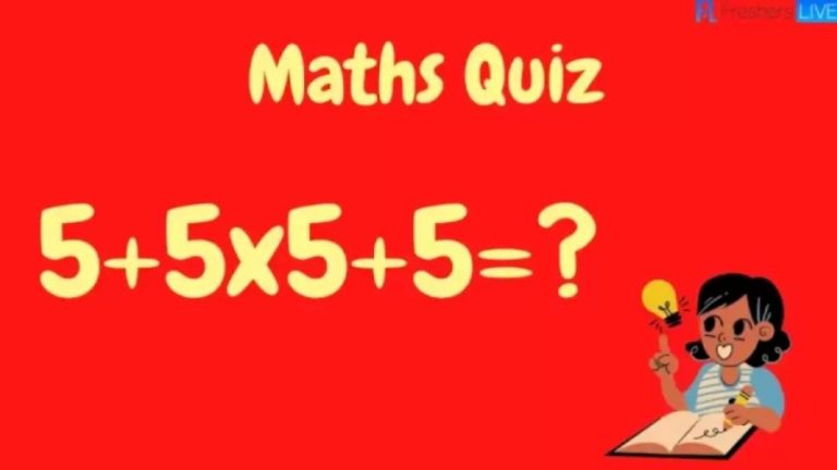 Brain Teaser Maths Test: 5+5x5+5=?