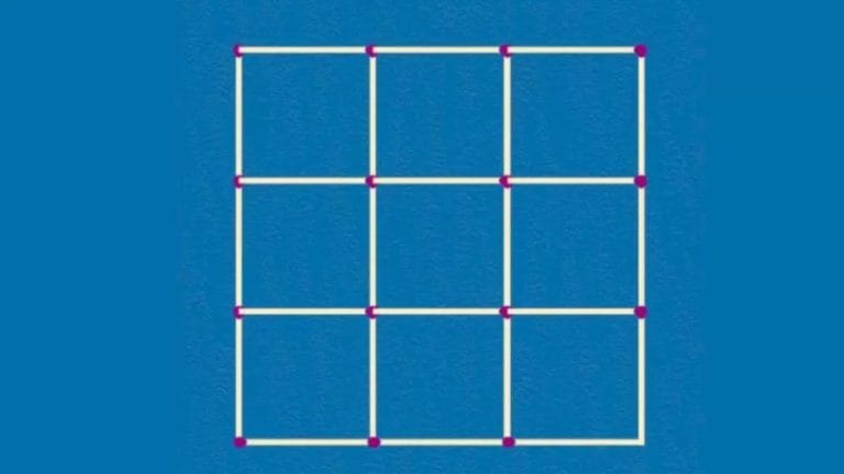 Brain Teaser: Remove 4 Matchsticks To Get 5 Squares