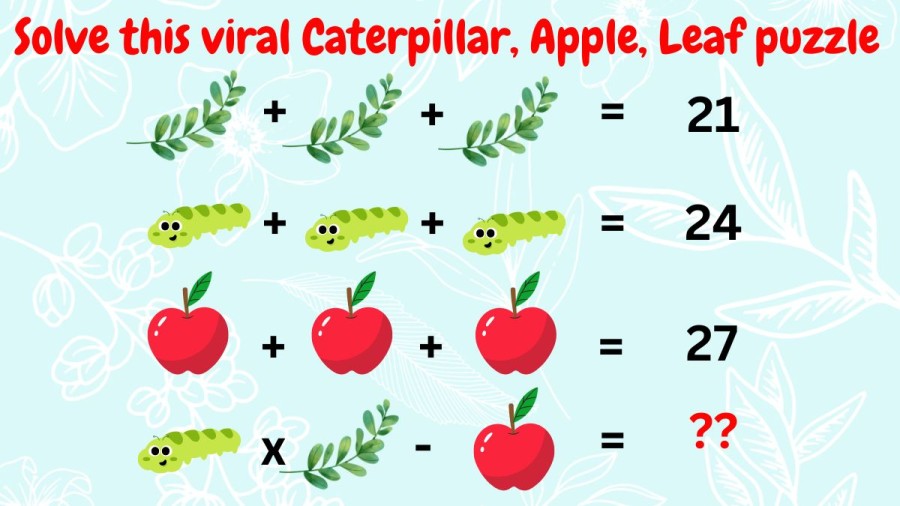 Brain Teaser: Solve this viral Caterpillar, Apple, Leaf puzzle