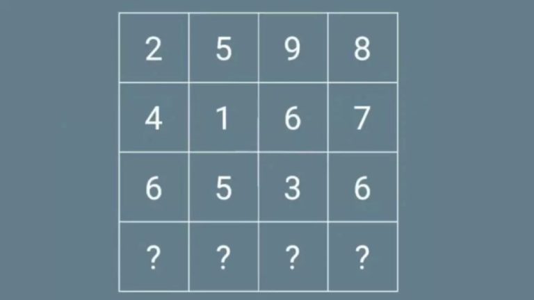 Brain Teaser To Test Your IQ: Find The Missing Values In The Last Row