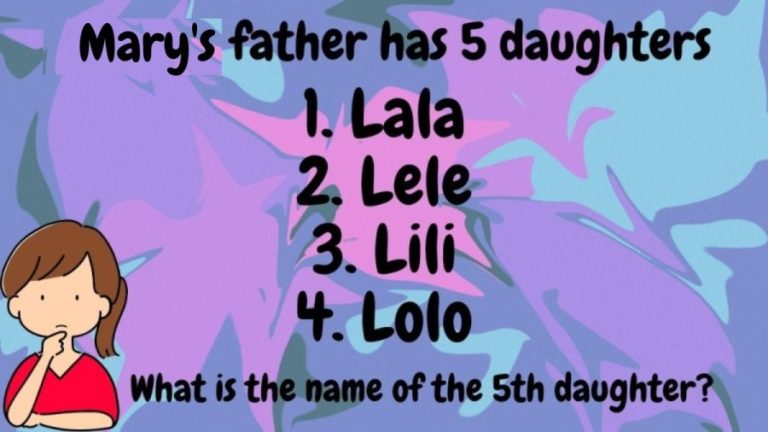 Brain Teaser only a Genius can solve: Can you find the name of the 5th daughter from the clues given?