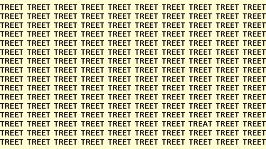 Brain Test: You have Hawk Eyes Find the word Treat among Treet in 18 Secs