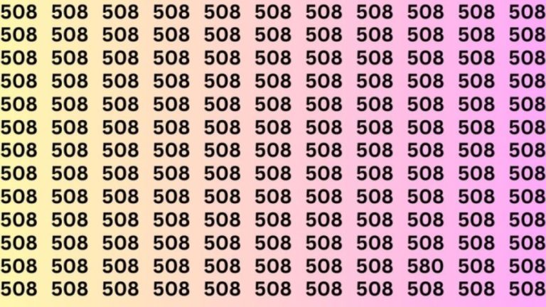 Observation Skills Test: Can You Find the Number 580 Among 508 in 10 Seconds?