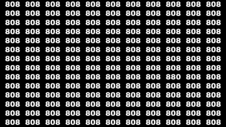 Observation Skills Test: Can you find the Number 880 among 808 in 10 Seconds?