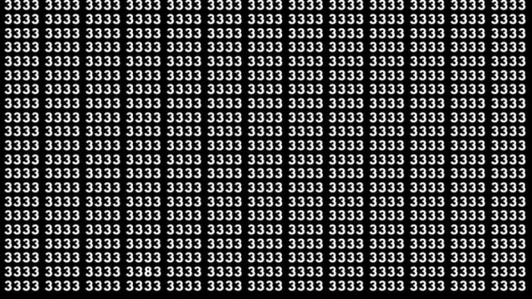 Observation Skills Test : Can you find the number 3383 among 3333 in 10 seconds?