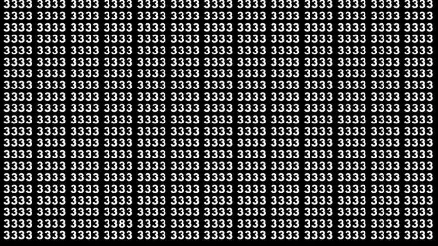 Observation Skills Test : Can you find the number 3383 among 3333 in 10 seconds?