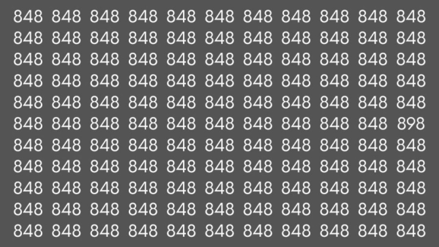 Observation Skills Test : Can you find the number 898 among 848 in 10 seconds?