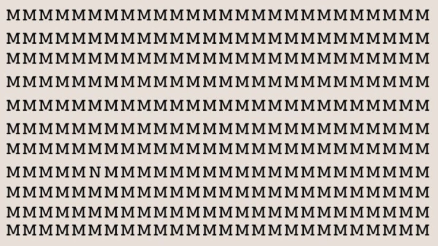 Optical Illusion Find And Seek: Your Challenge Is To Locate The N Among These Ms In Less Than 20 Seconds