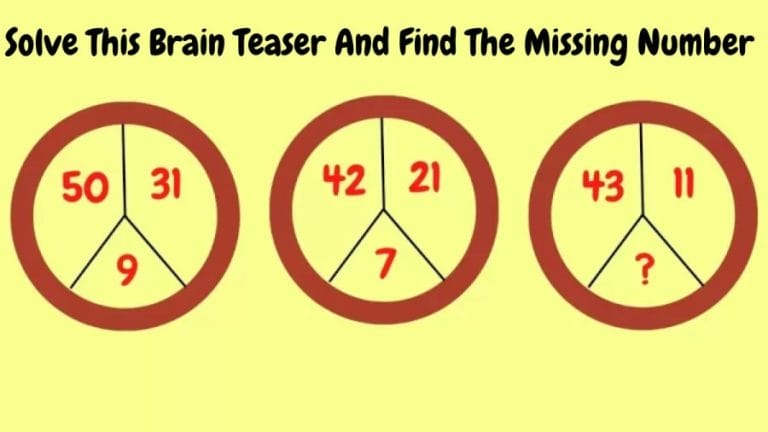 Solve This Brain Teaser And Find The Missing Number