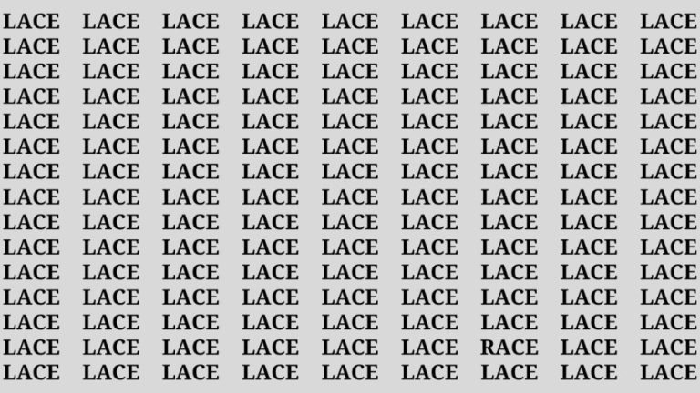 Word Finding Optical Illusion: Can you find the Word Race among Lace in 15 Seconds?