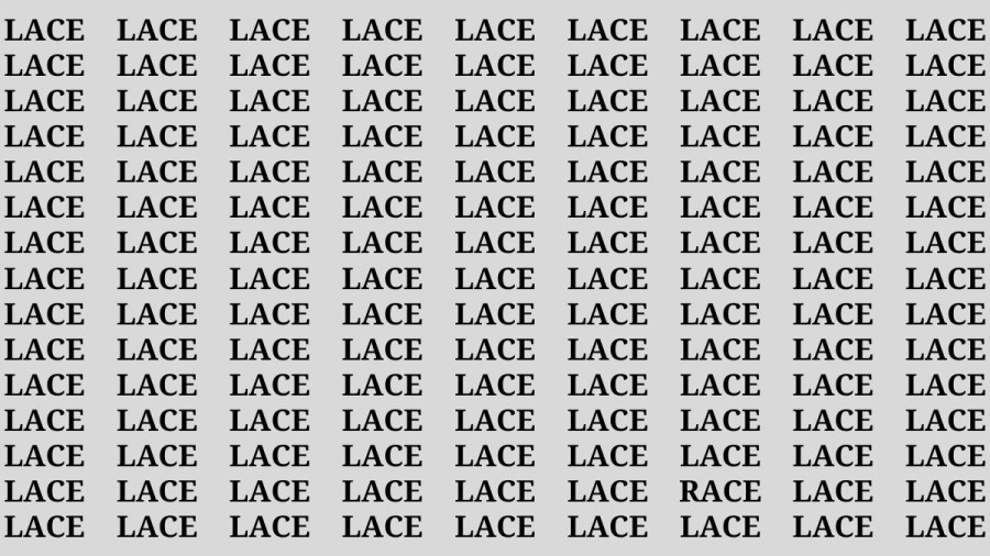 Word Finding Optical Illusion: Can you find the Word Race among Lace in 15 Seconds?