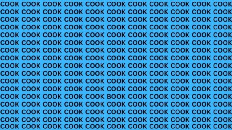 Brain Teaser: If You Have Sharp Eyes Find The Word Book Among Cook In 20 Secs